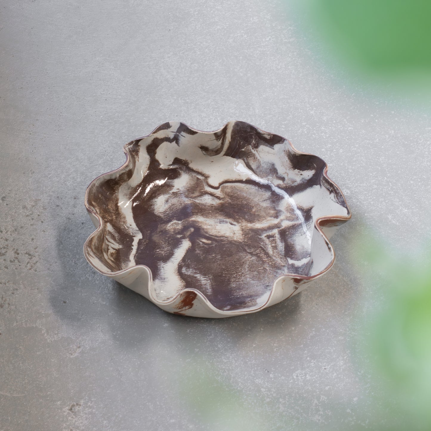 #NIEUW: Organische marmer schaal (beige/rood-bruin)
