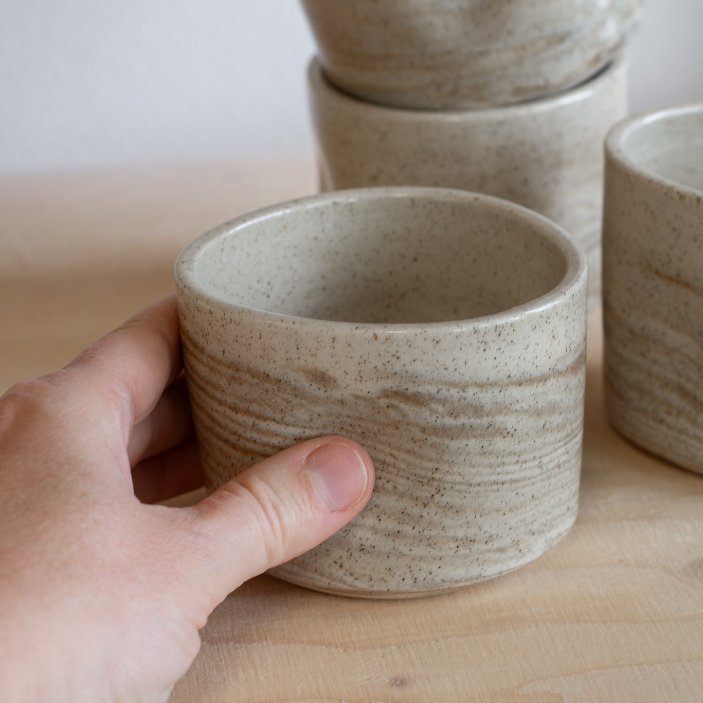 #NIEUW: Marmer wobble mok (spikkel/leder)