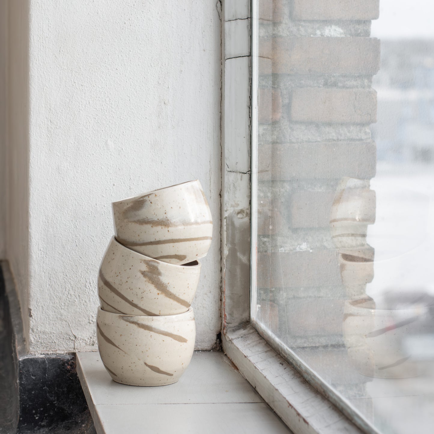 #NIEUW: Marmer mok bol (spikkel/leder)