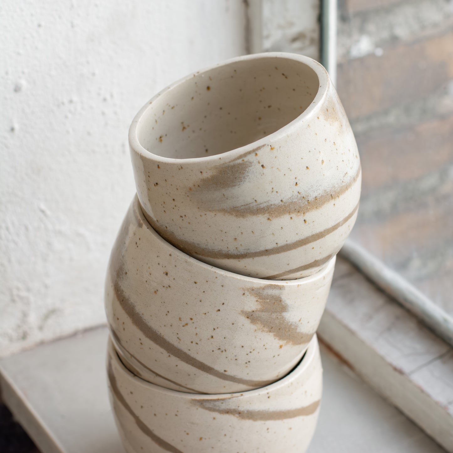 #NIEUW: Marmer mok bol (spikkel/leder)