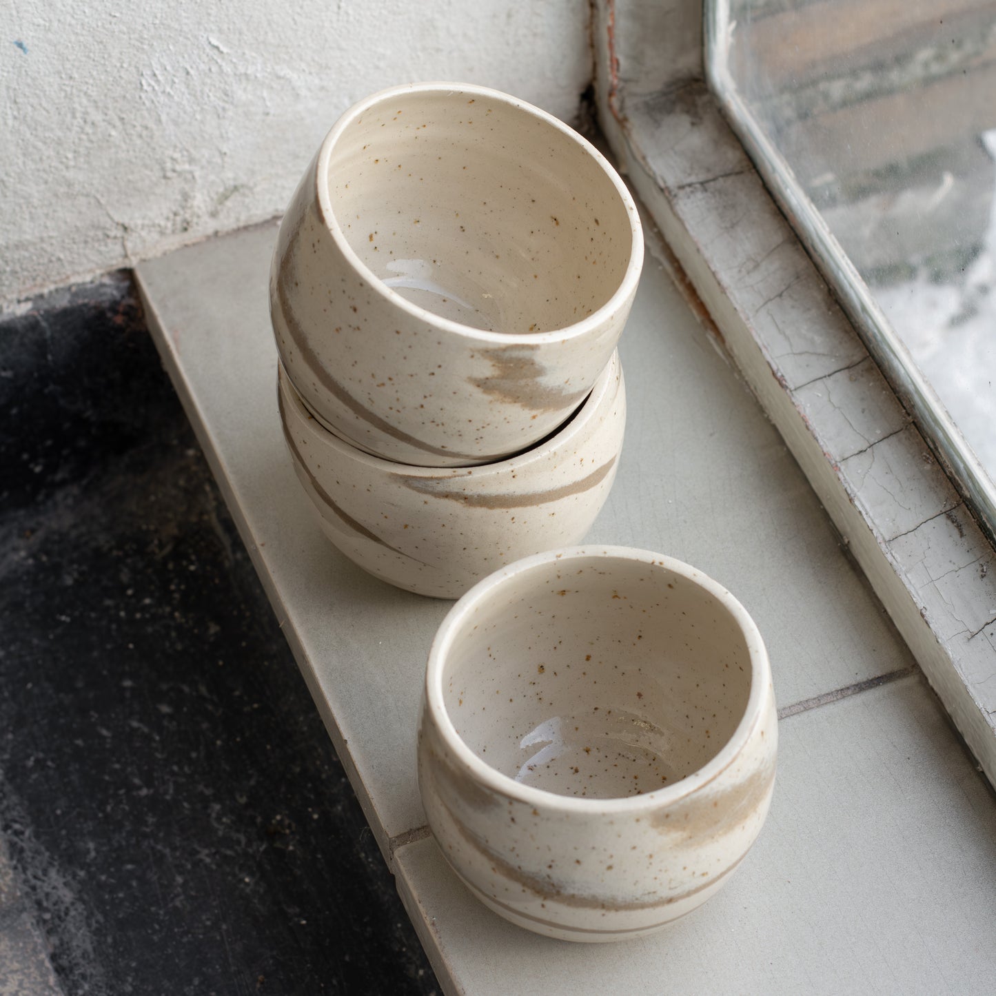 #NIEUW: Marmer mok bol (spikkel/leder)