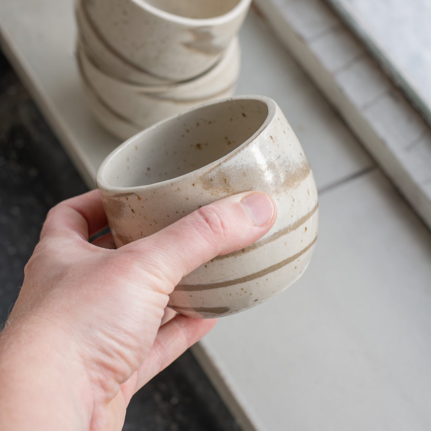 #NIEUW: Marmer mok bol (spikkel/leder)