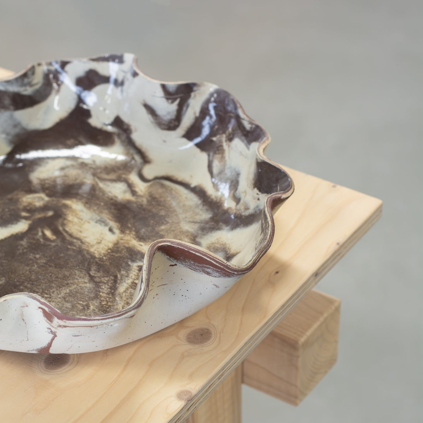 #NIEUW: Organische marmer schaal (beige/rood-bruin)