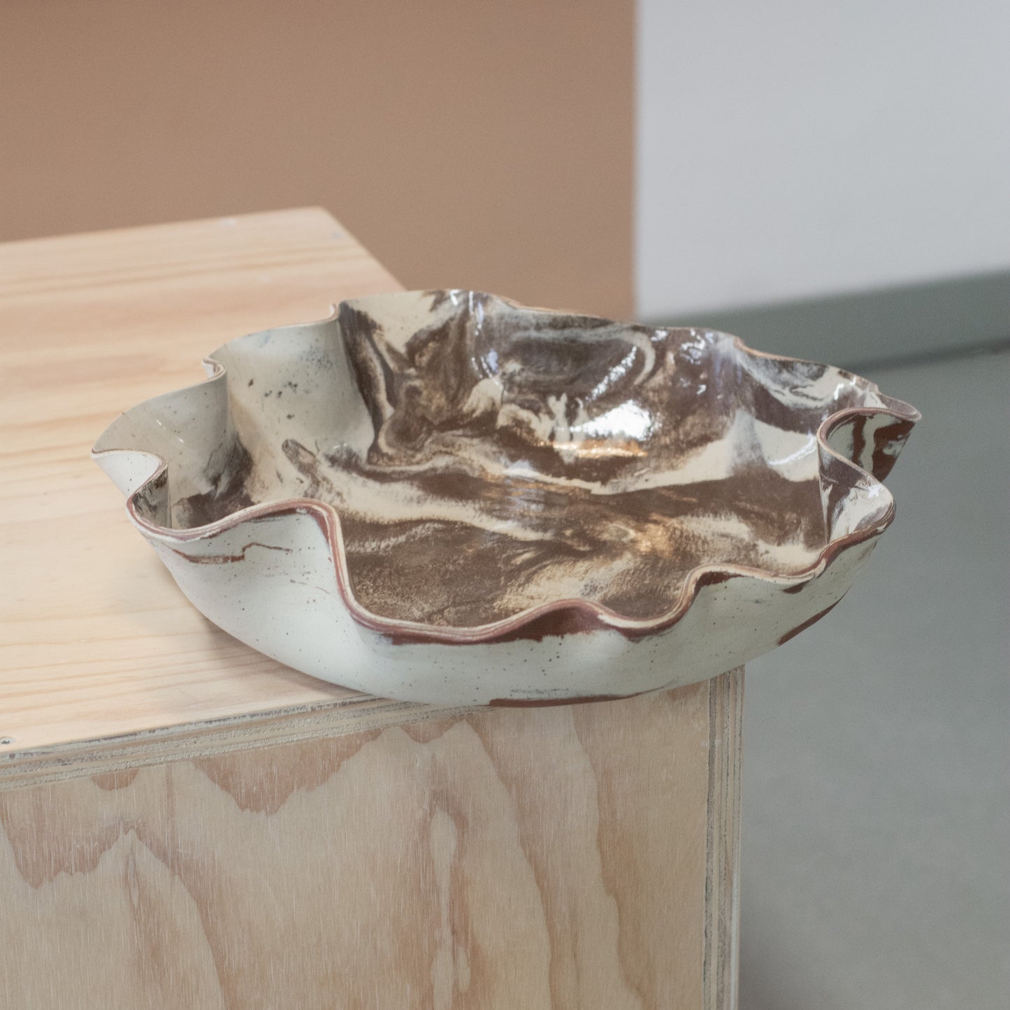 #NIEUW: Organische marmer schaal (beige/rood-bruin)