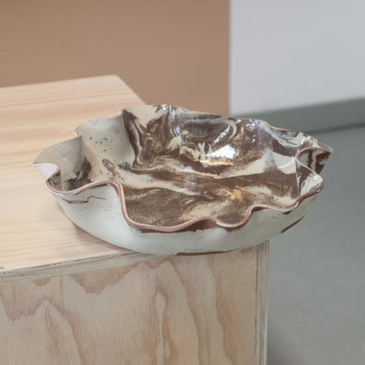 #NIEUW: Organische marmer schaal (beige/rood-bruin)